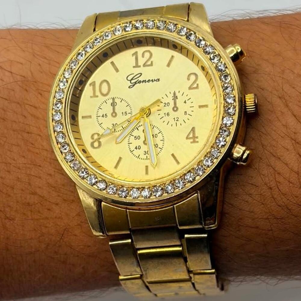Gold Geneva Men's Watch